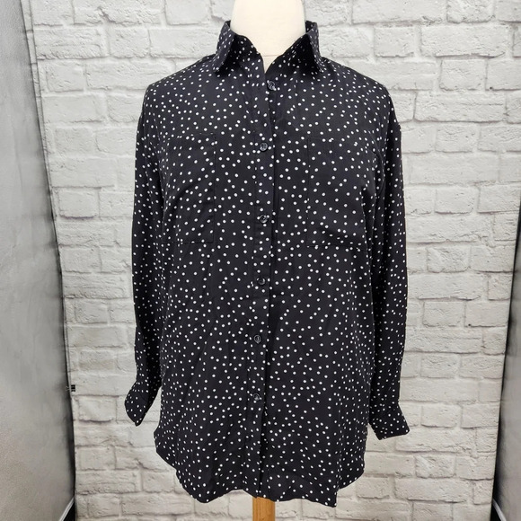 NASTY GAL Oversized Before Guys Polka Dot Button Up Shirt Size US Medium - Picture 2 of 15